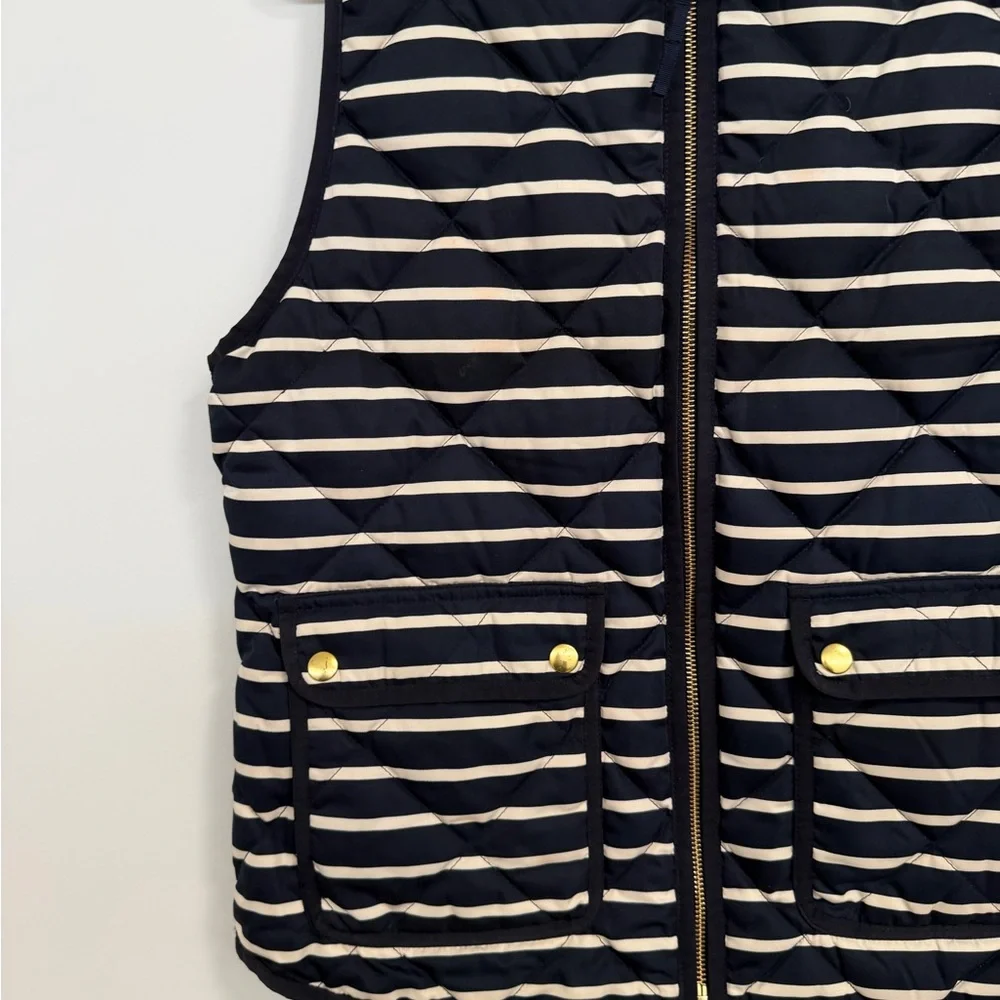 J. Crew Navy and White Striped Womens  Vest- medium